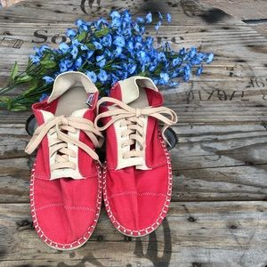 Red/beige or tan Havaianas Origine sneaker 9W 8M